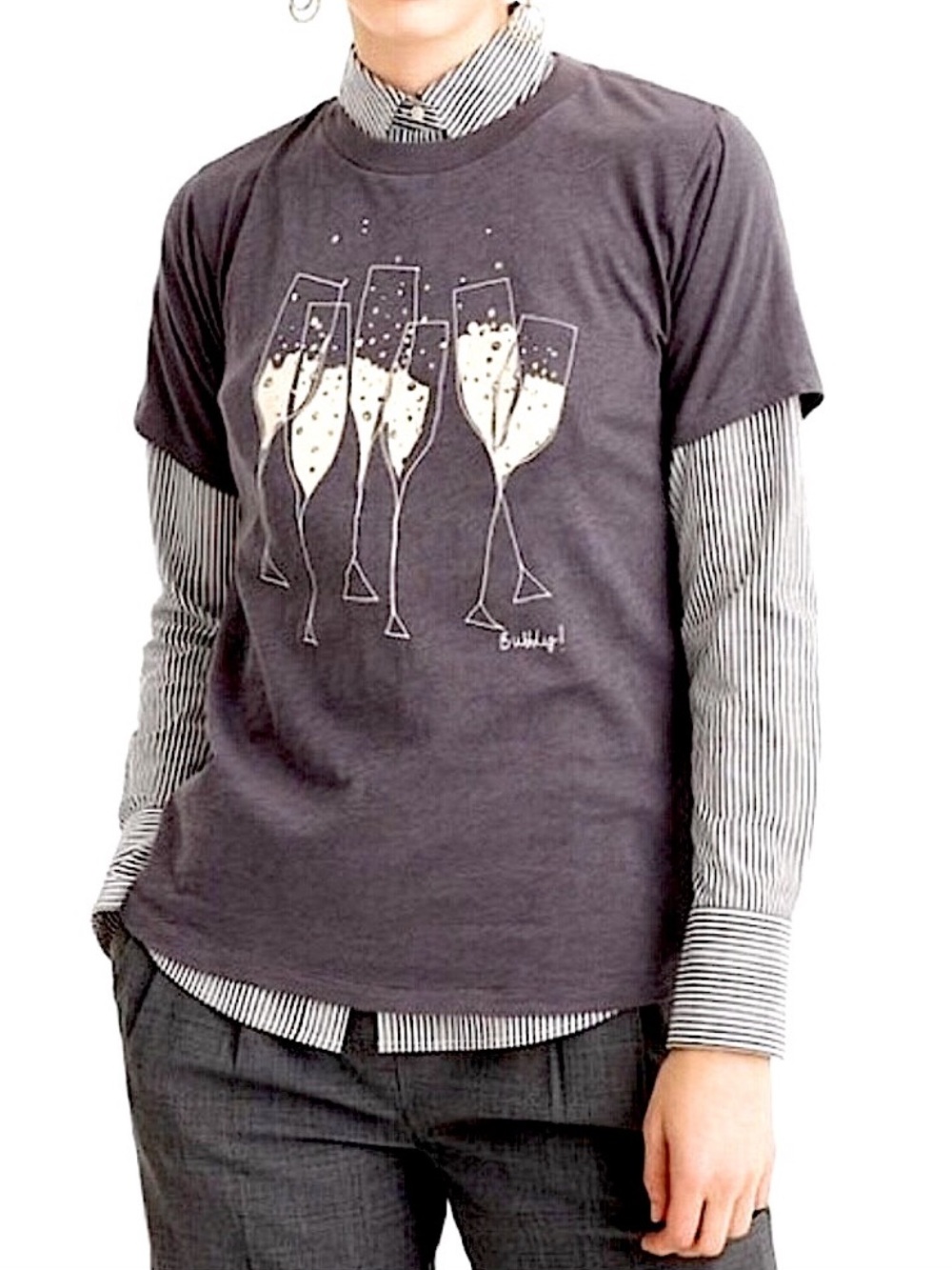 J. Crew “Bubbly” Champagne  Graphic Tee